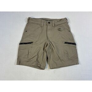 Duluth Trading Co Flex Fire Hose Cargo Shorts Tan Khaki Size 30 Workwear 9"